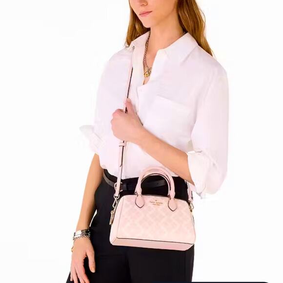 Kate Spade NY Rose Smoke Spade Flower Small Dolly Duffle Crossbody NWT MSRP $349 - Picture 2 of 10